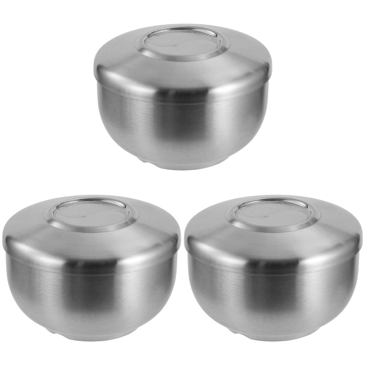 3 Sets Korean Stainless Steel Rice Bowls With Lids – Traditional Warm Bowls, 4.3 Inch Diameter, Hygienic & Durable - View #8