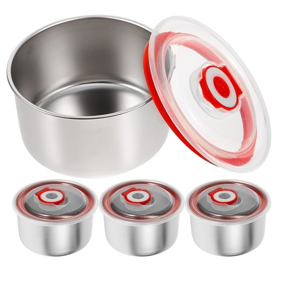 CYLINDSOME 4pcs Stainless Steel Sample Boxes School Canteen Food Containers Food Sample Containers