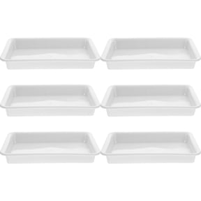 ORDDIART 6Pcs Plastic Plant Pot Drainage Trays Rectangular Saucers for Indoor and Outdoor Use
