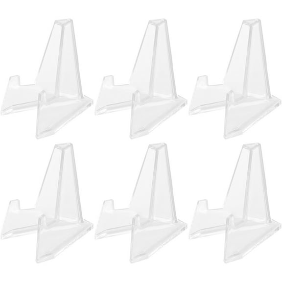 ORDDIART Clear Badge Display Stands Stable 6Pcs 2.12X2.12X1.73in
