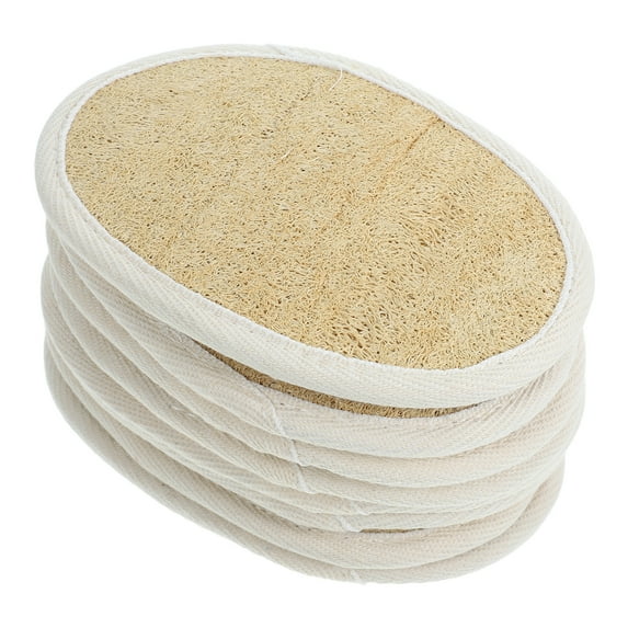 BESTYASH natural loofah sponge pads Loofah Sponge Pads Beige Household Users Bathroom 8pcs