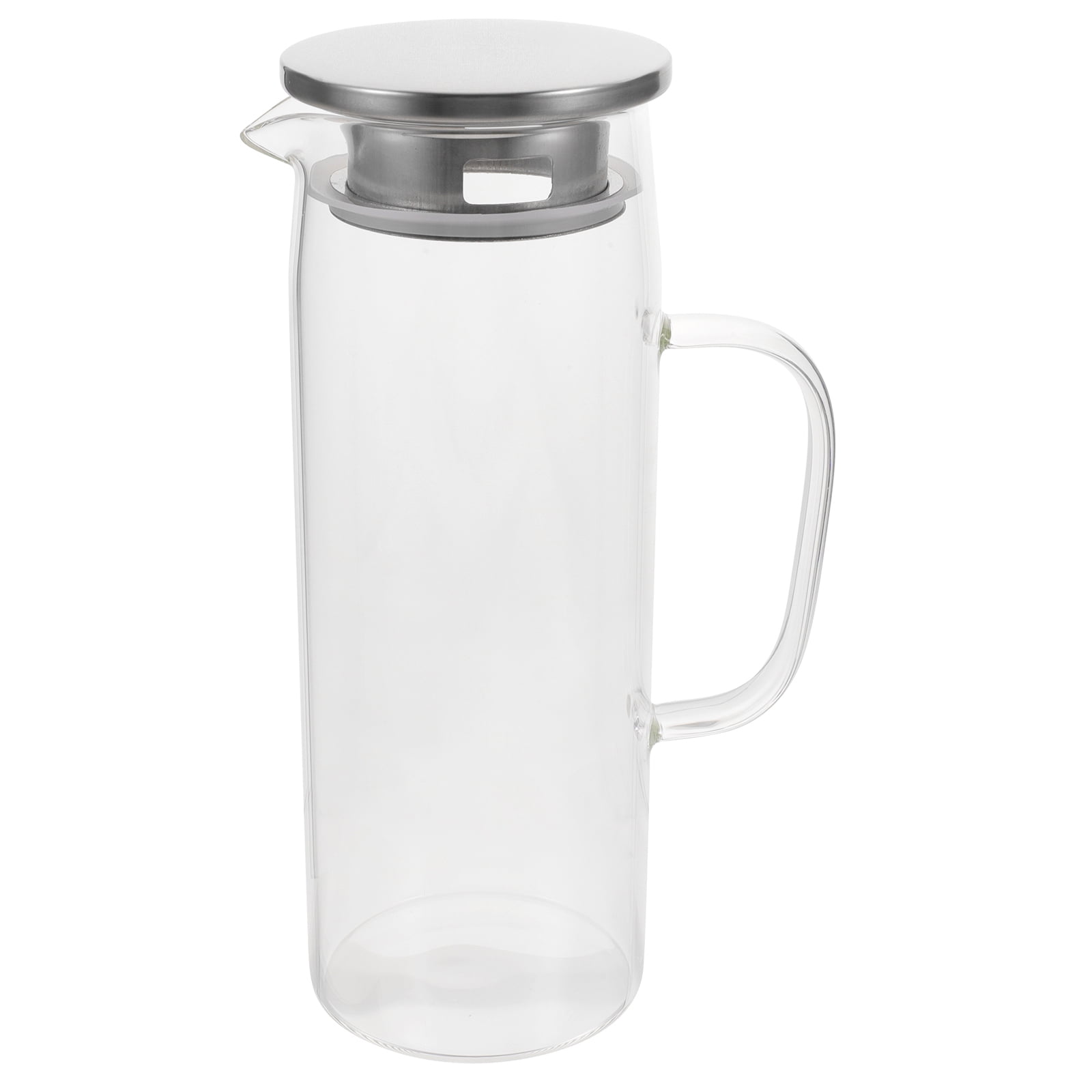 CYLINDSOME Beverage Serving Pitcher Cooling Water Kettle Glass Pitcher Glass Juice Pitcher with Filter Lid