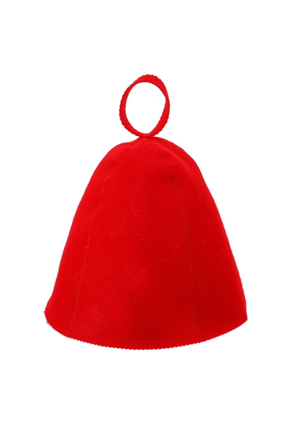 1Set Red Felt Wool Sauna Hat for Women General Users Sauna Bathroom Spa 11.8x9.8x9.8in