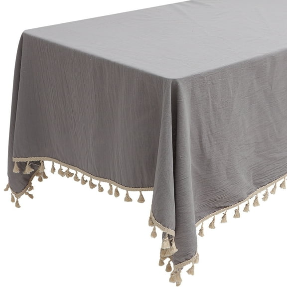 CYLINDSOME Tassel Tablecloth Decorative Table Cover Fringed Tablecloth Dining Table Cover