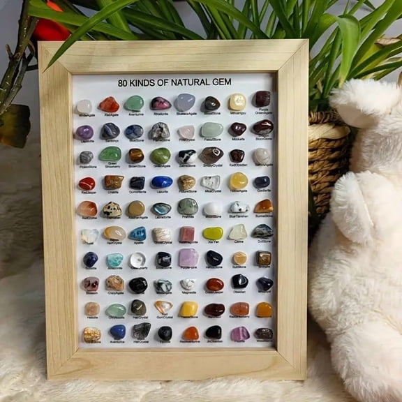 LiangJiang 80 Pcs Natural Mineral Specimens : Classic Collection of Crystal, Agate, Fluorite, etc. for Home Decoration and Gift Giving
