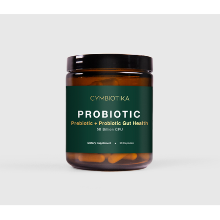 Cymbiotika Probiotic Prebiotic Gut Health Supplement, 50 Billion CFU, 90 Capsules
