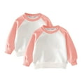 thumbnail image 1 of CYMMPU 2 Pack Toddler Baby Girls Boys Long Sleeve Shirts Raglan Shirt Baseball Tee Cotton T-Shirts Kids Jersey Child Toddler Youth Uniforms Long Sleeves T Shirts Pink 6 Years, 1 of 2