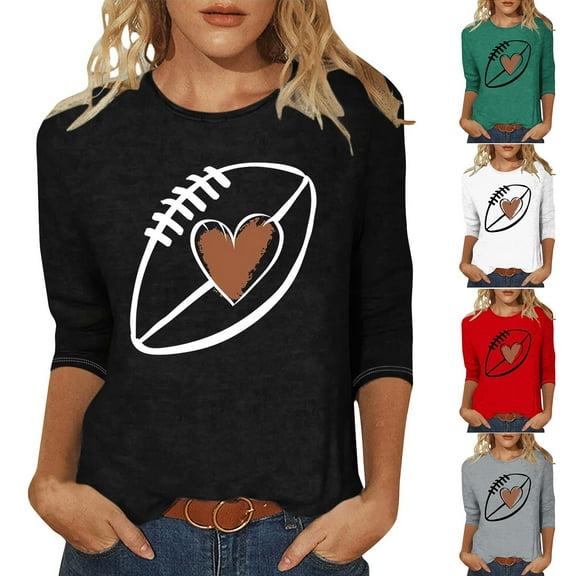 CYMMPU 3/4 Sleeve Blouses for Women Dressy Casual Floral Pattern Spring Tunic Tops Loose Fit Round Neck Fall Trendy Shirts Lightweight Basic Tees Gray XL