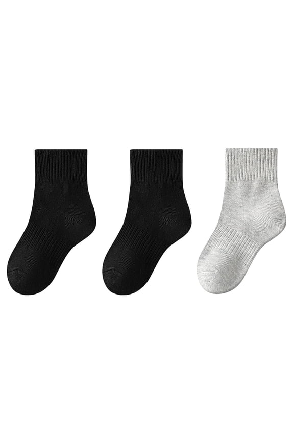 5 Pair Children's Cute Ankle/Ankle Socks/Knee-High Socks/Crew Socks Cotton Running Socks Lightweight Gym Socks Sports Socks Sweat Absorbing And Odor Proof Socks Black,9 Years