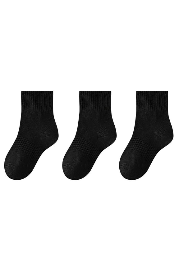 5 Pair Children's Cute Ankle/Ankle Socks/Knee-High Socks/Crew Socks Cotton Running Socks Lightweight Gym Socks Sports Socks Sweat Absorbing And Odor Proof Socks Black,6 Years