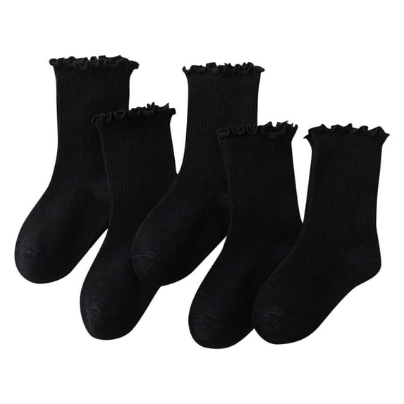 CYMMPU 5 Pairs Baby & Toddler Low Cut/ Mid Length Socks Decrease-Odor Moisture-Wicking Ankle Socks Cotton Short Socks Sports Socks Sweat Absorbing And Odor Proof Socks Black,L