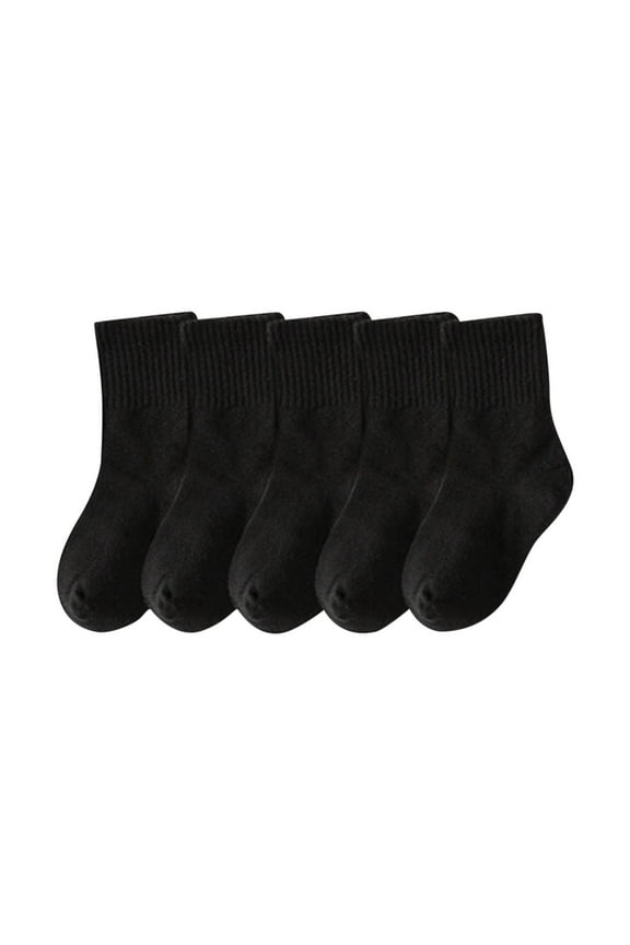 5 Pairs Baby & Toddler Low Cut/ Mid Length Socks Decrease-Odor Moisture-Wicking Ankle Socks Cotton Short Socks Sports Socks Sweat Absorbing And Odor Proof Socks Black,3 Years