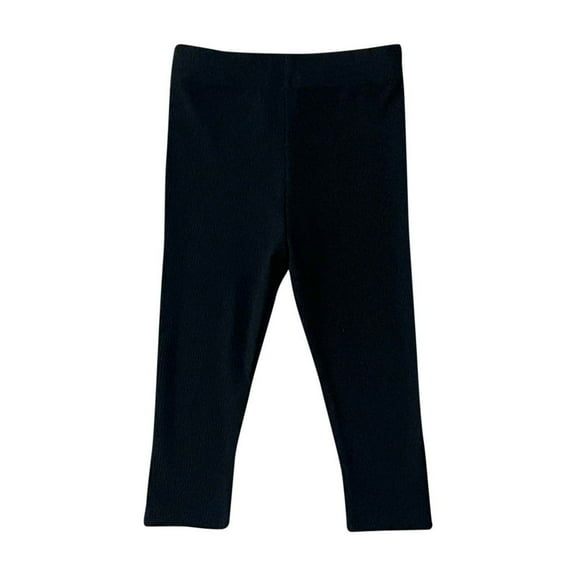 CYMMPU Baby Ribbed Legging Bottom Baby Girls Toddlers Leggings Girl Basic Solid Pants Little Kids Bottoms Everyday Toddler Pull On Outfits Black 9-12 Months