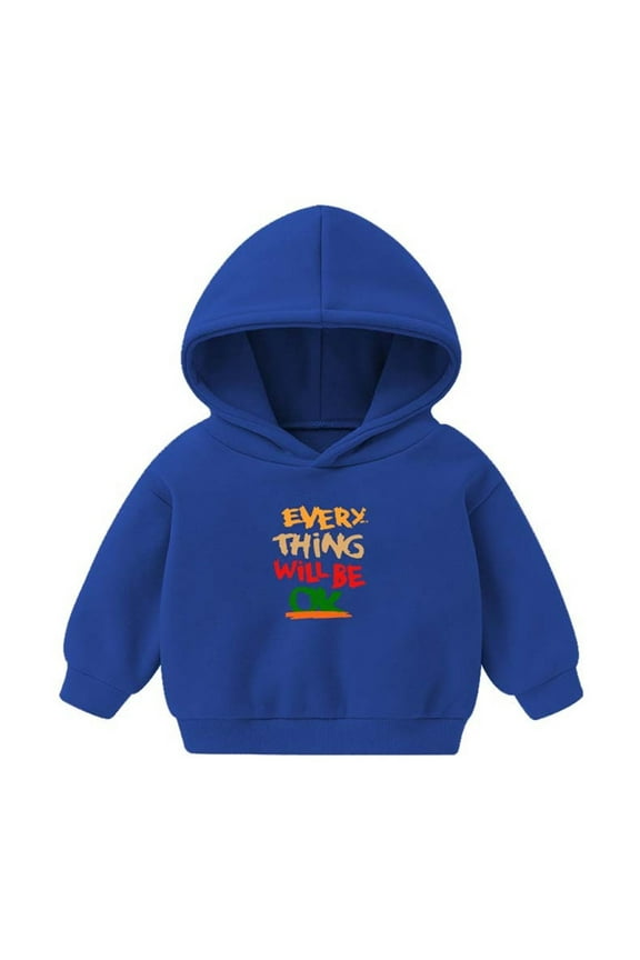 Baby Toddler Kid Boy Girl Solid Casual Pocket Hoodie Sweatershirt Pullover Infant Baby Letter Girls Tops Hoodie Girls Blue 4 Years