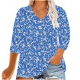 thumbnail image 1 of CYMMPU Blouses for Women Dressy Casual V Neck 3/4 Sleeve Loose Fit Tunic Tops Floral Pattern Fall Trendy Shirts Spring Tops Plus Size T-Shirt Multicolor L, 1 of 4