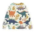 thumbnail image 1 of CYMMPU Boys Crewneck Sweatshirt Monster Truck Dinosaur Shirts Cotton Lightweight Pullover Sweater for Kids Beige 9 Years, 1 of 2