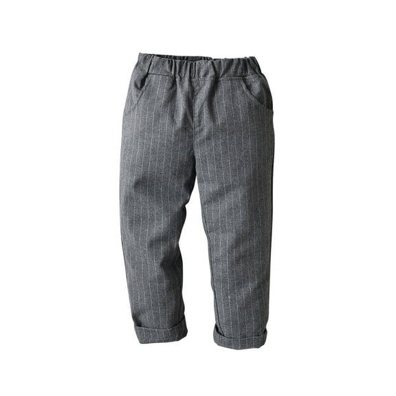 CYMMPU Boys School Uniform Pants Pull On Elastic Waist Dark Gray 2 Years