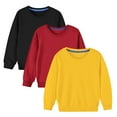 thumbnail image 1 of CYMMPU Boys Sweatshirts for Kids Crew Neck Sweater 3 Pack Fleece Sweatshirts Casual Basic Crewneck Sweatshirt for Boys or Girls Yellow 2 Years, 1 of 7