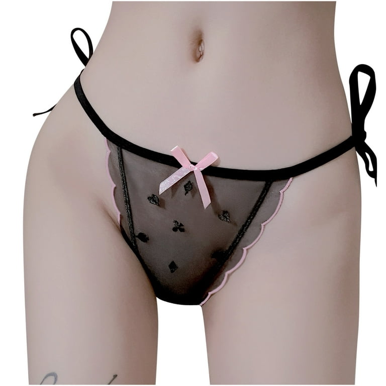 CYMMPU Comfort Strechy Breathable Ladies Seamless Underwear Low Waist Lace  Hipster Sexy G-String Thongs Knickers for Women