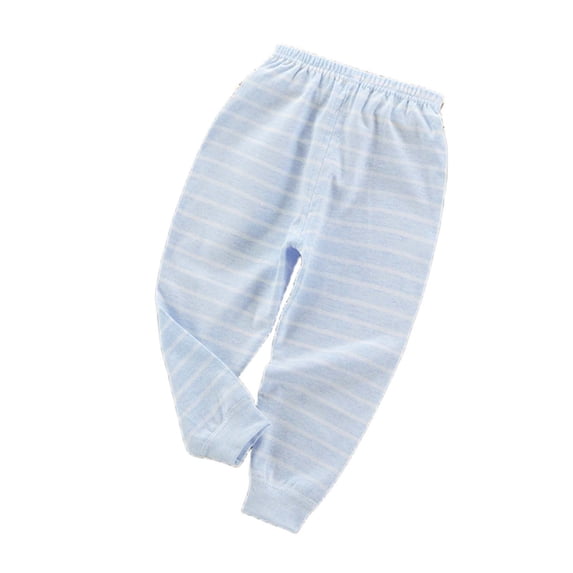 CYMMPU Children's Pants Cotton Girls Solid Color Leggings Toddles Striped Cotton Trousers Unisex Baby Boy Girl Pants Sets Cotton Soft Infants Bottoms Casual 0-5 Years Light Blue 9 Months