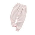 thumbnail image 1 of CYMMPU Children's Pants Cotton Girls Solid Color Leggings Toddles Striped Cotton Trousers Unisex Baby Boy Girl Pants Sets Cotton Soft Infants Bottoms Casual 0-5 Years Pink 3 Years, 1 of 5