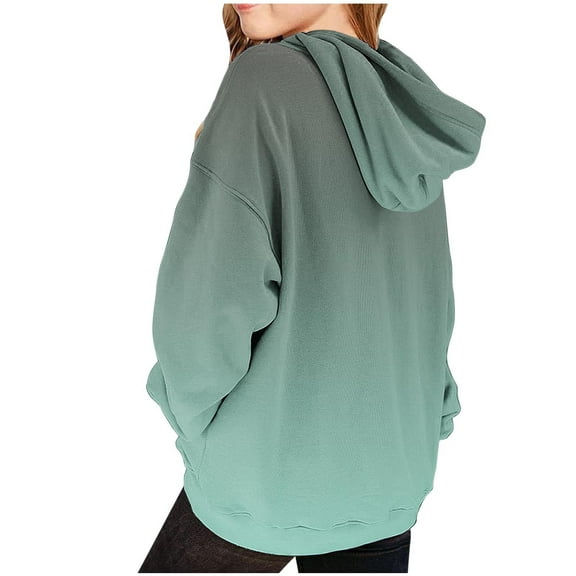 CYMMPU Cute Hoodies For Girls Oversized Long Sleeve Sweatshirt Gradient Teen Girls Pullover Tops Army Green 4 Years
