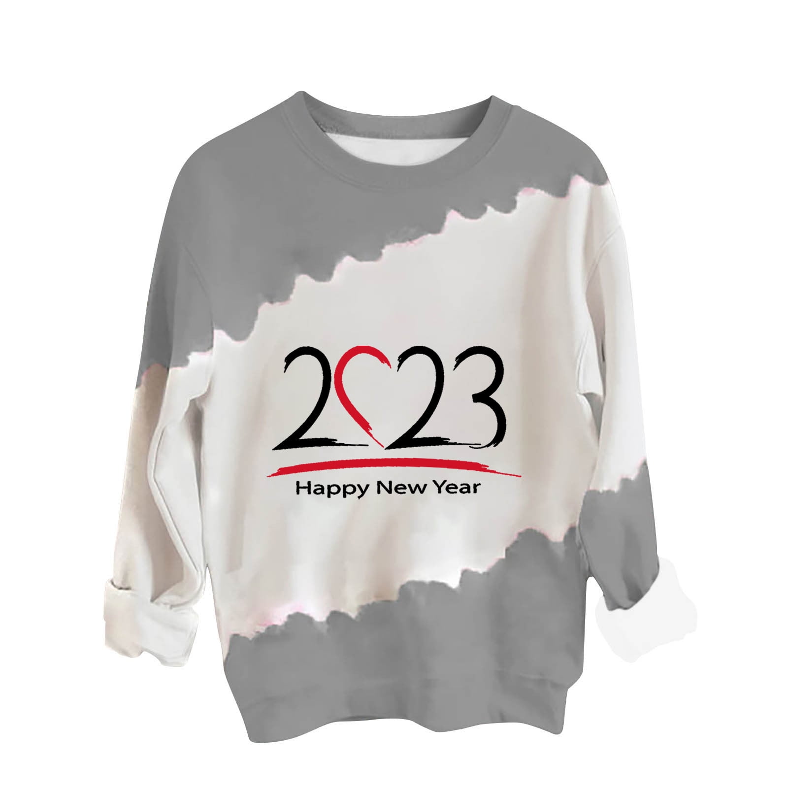 Cymmpu Girls' Happy 223 Tops New Year's Day Holiday Tops Casual Sweatshirts Trendy Blouses Ladies Crewneck Clothing Long Sleeve Shirts Women's Novelty