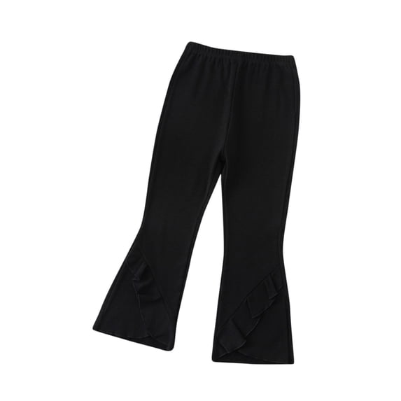 CYMMPU Girls Leggings Ankle Length, Comfortable Leggings for Girls. Cotton Footless Tights Soft Basic Solid Full Length Cotton Soft Leggings Pull-on Leggings Bottoms Black 1-2 Years