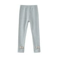 thumbnail image 1 of CYMMPU Girls' and Toddler Solid Leggings Footless Tights Fleece Lined Leggings Stretch Pants Bow Tie Stiching Fall Full Length Tights Gray 3-4 Years, 1 of 3