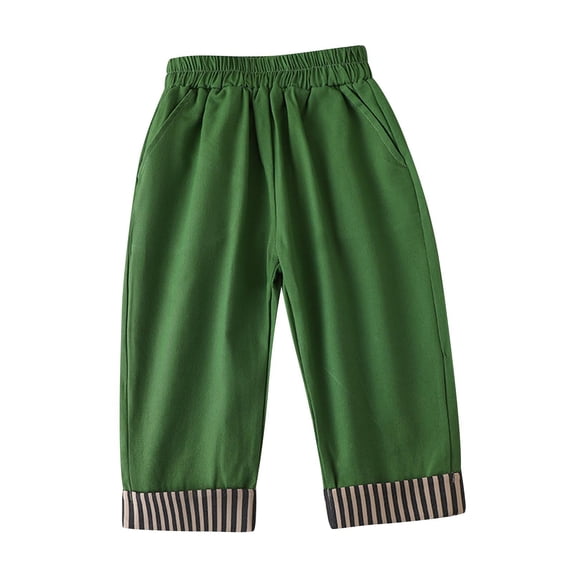 CYMMPU Kids Pants Boys with Solid Color, Boys Slacks Pull on Pants for Spring & Autumn Green 2-3 Years
