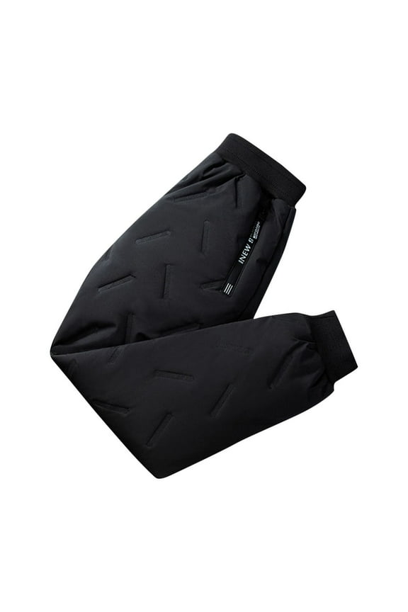 Kids Winter Snow Pant with Lined Fleece Waterproof Puffer Down Pants Zip Pocket Warm Trousers Thermal Elastic Waistband Insulated Puffer Pants Black 5-6 Years