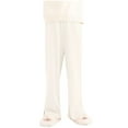 thumbnail image 1 of CYMMPU Kids Y2K Striped Wide Leg Lounge Pockets Pants for Girls Loose Elastic Waist Plaid Pinstripe Trousers Going Out Pants Streetwear Beige 8-9 Years, 1 of 5