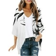 thumbnail image 1 of CYMMPU Loose Fit Tunic Tops Boho Blouses for Women Dressy Casual 3/4 Sleeve Flower Pattern Fall Fashion Chiffon Shirts Spring Tops Front Open Cardigan Kimono Cover Up for Beach Kimono Multicolor M, 1 of 5
