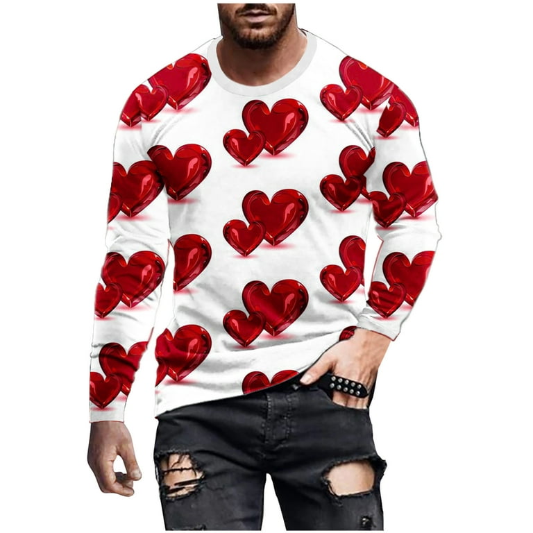 Men Long Sleeves Round Neck Pullover Sweater Fashion Printing