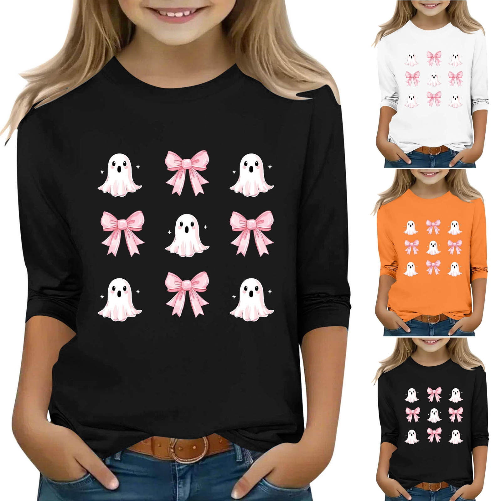 Yihaojia Halloween Shirts For Women - Long Sleeve Casual Tops, Multiple Sizes & Prints