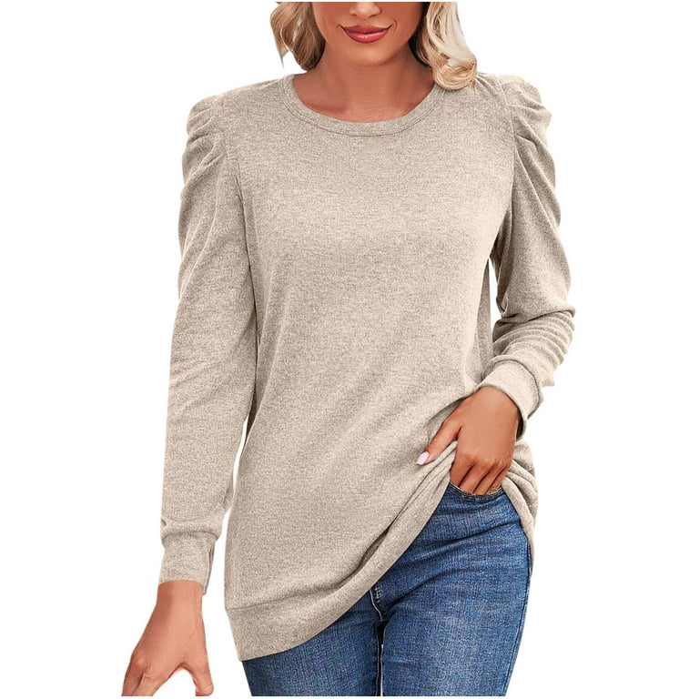 CYMMPU Plus Size Tops Spring Clothes for Women 2023 Long Sleeve