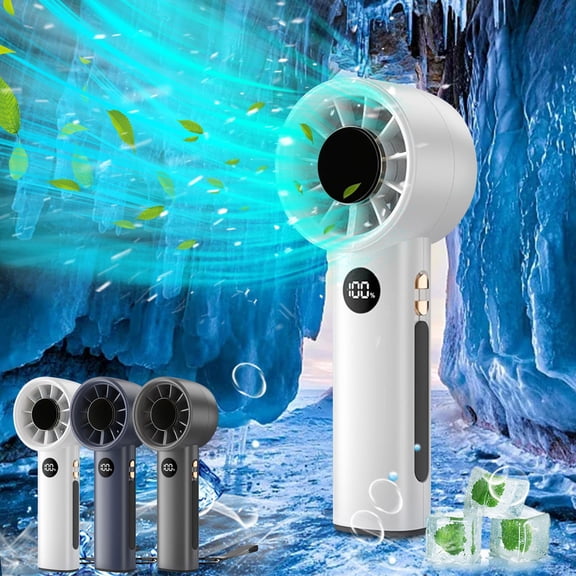 CYMMPU Portable Handheld Fan With Led Screen, 100 Adjustable Gears Battery Operated for Gym, Picnic and Road Trip Heat Relief