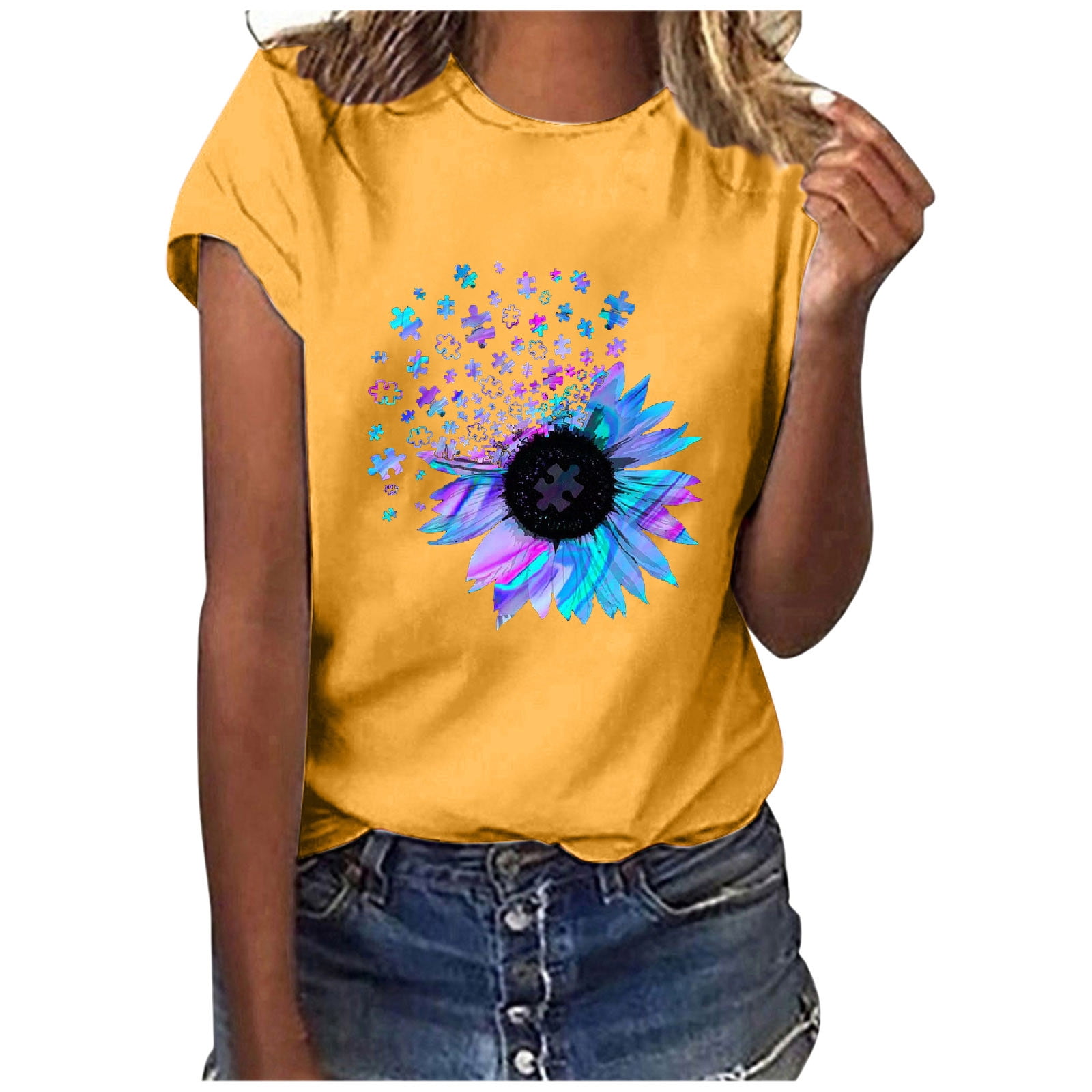 yellow t shirt women's walmart