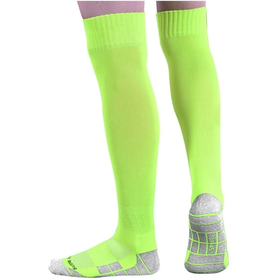 CYMMPU Soccer Socks Cushioned Knee High Team Sports Football Socks Youth Kids Mint Green,M