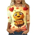 thumbnail image 1 of CYMMPU Spring Tops Round Neck 3/4 Sleeve Bee Printed Tunic Tops Boho Blouses for Women Dressy Casual Fall Trendy Shirts Loose Fit Cute Animals T-Shirts XXXL, 1 of 5