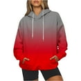 thumbnail image 1 of CYMMPU Streetwear Hoodies Workout Pullover Fall Clothes Teen Girls Athletic Sweatshirt Women Fashion Shirts Casual Long Sleeve Jumper Tops Gradient Color Oversized Red Sweatshirts XL, 1 of 6