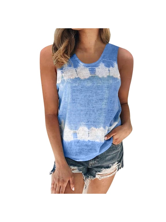 Summer Swing Tank Top Workout Scoop Neck Top Casual Loose Fit Basic Sleeveless Tunic Tank Top