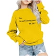 thumbnail image 1 of CYMMPU Sweatshirt for Girls Graphic Letter Print Long Sleeve Shirts Oversized Hoodie Casual Loose Pullover Tops Yellow 1 Years, 1 of 4