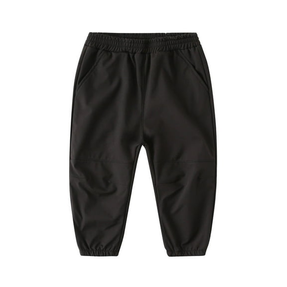 CYMMPU Toddler Waterproof Cozy-Dry Rain Snow Pants Fleece Lined Elastic Waist Parachute Pants for Kids Girls Boys Black 6 Years