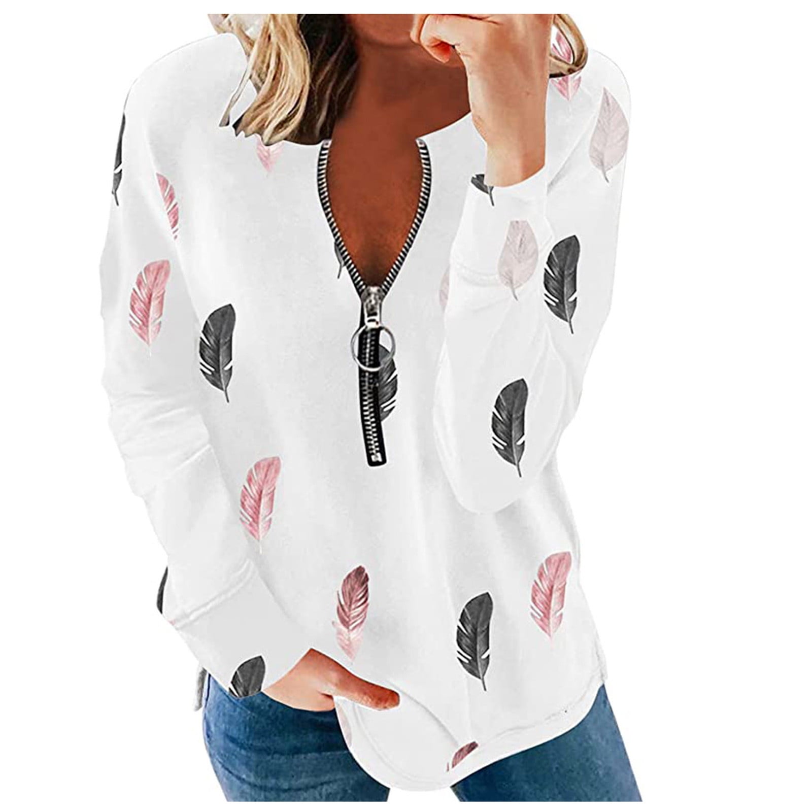 CYMMPU Ladies 1/4 Button up Clothing Long Sleeve Off Shoulder