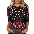 thumbnail image 1 of CYMMPU Tunic Tops 3/4 Sleeve Loose Fit Spring Tops Floral Pattern Crew Neck Fall Trendy Shirts Blouses for Women Dressy Casual Lightweight Basic Tees Multicolor XXL, 1 of 5