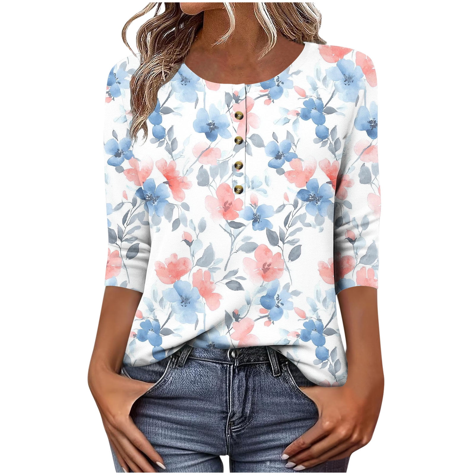 Floral Tops For Jeans Fashion Amazon CYMMPU Vintage Floral Printed