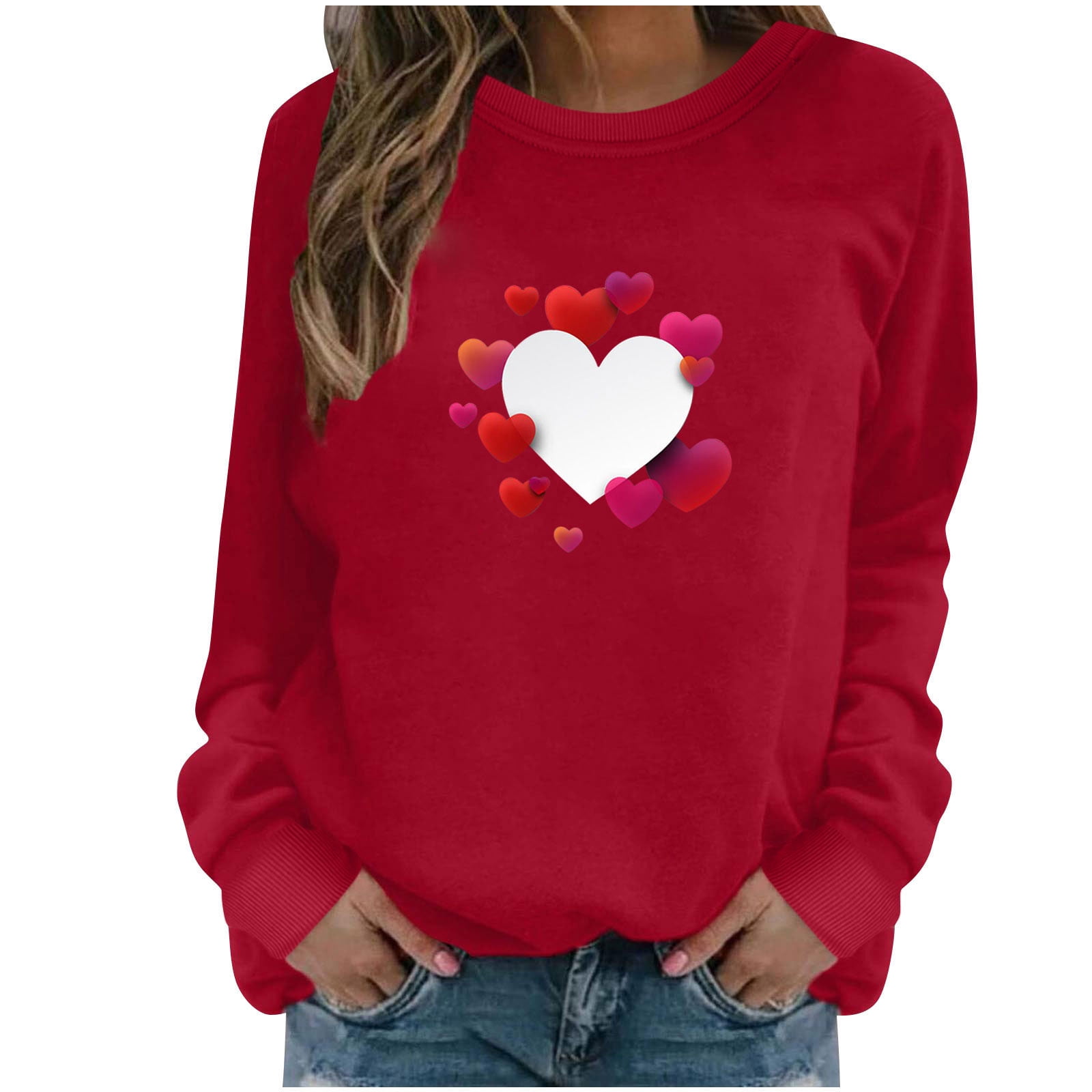  Lightning Deals of Today Prime Clearance Red Sweaters for Women  Long Sleeve Crewneck Top Casual Funny Printed Pullovers Womens Fashion  Clothes 2023 : Clothing, Shoes & Jewelry