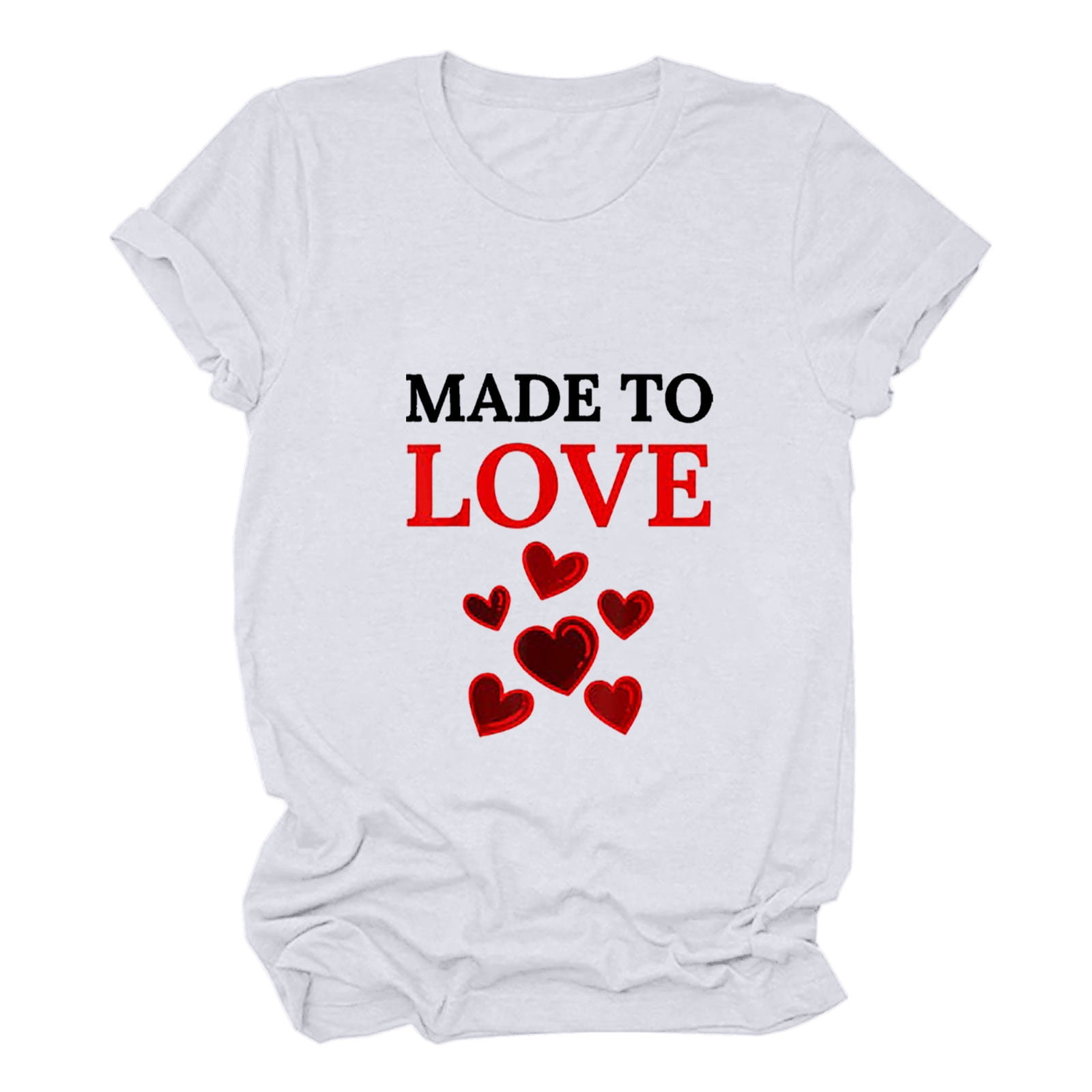 Womens Fashion 2023 Valentine's Day Shirt 3/4 Sleeve Tops Crewneck Blouses  Love Heart Print T-Shirt Cute Graphic Tees at  Women’s Clothing store