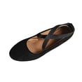thumbnail image 1 of CYMMPU Women's Crisscross Strap Wedge Flats, Closed Toe Lightweight Daily Walking Shoes Black 37, 1 of 9
